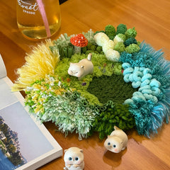 Fern Garden Coaster - Latch Hook Moss Coaster - Finished