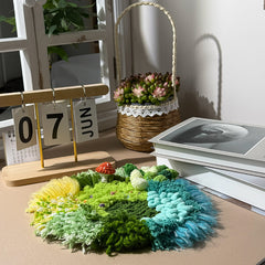 Fern Garden Coaster - Latch Hook Moss Coaster - Finished